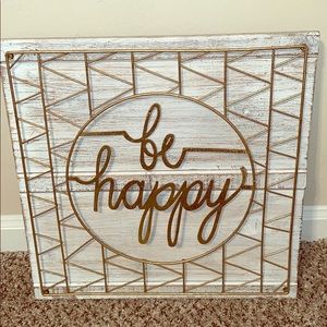Be Happy Wood Decor